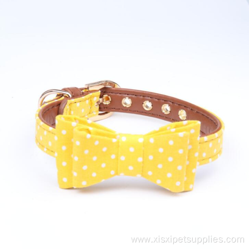 Fashionable Adjustable Dot Printing Bow Tie Dog Collar